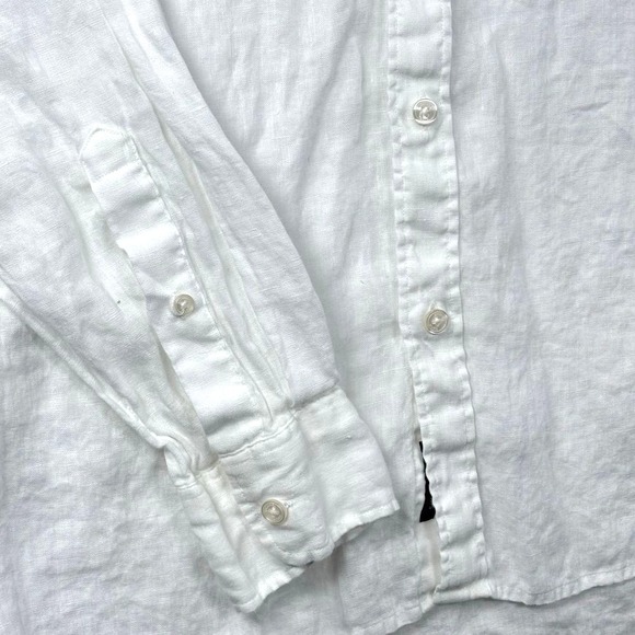 Michael Kors White Linen Shirt Womens XL Classic Fit Button Up Long Sleeve - Picture 2 of 11